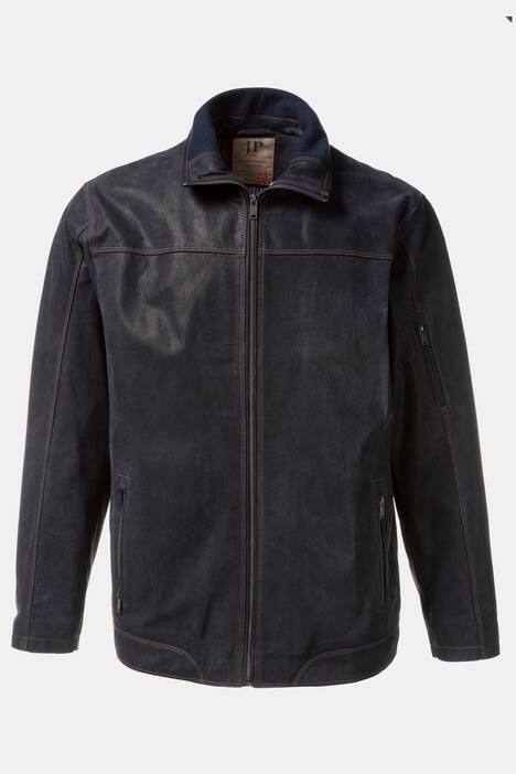 Lederjacke, echtes Pork-Leder, Innenkragen aus Strick