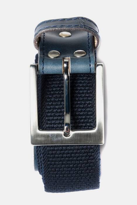 Stoffband-Gürtel, elastisch mit Leder-Details