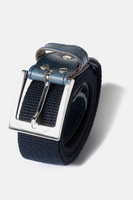 Stoffband-Gürtel, elastisch mit Leder-Details