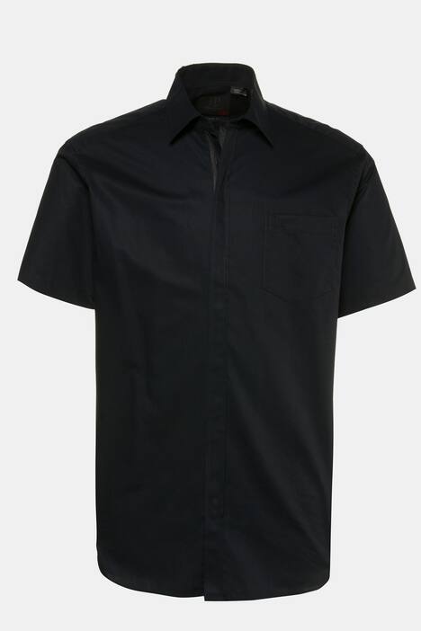 Overhemd, met korte mouwen, ritssluiting, kentkraag, borstzakje, Comfort Fit, katoen, grote maten.