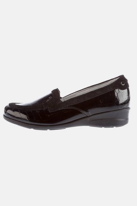 Ballerinas, Lackleder, Kroko-Prägung, Weite H