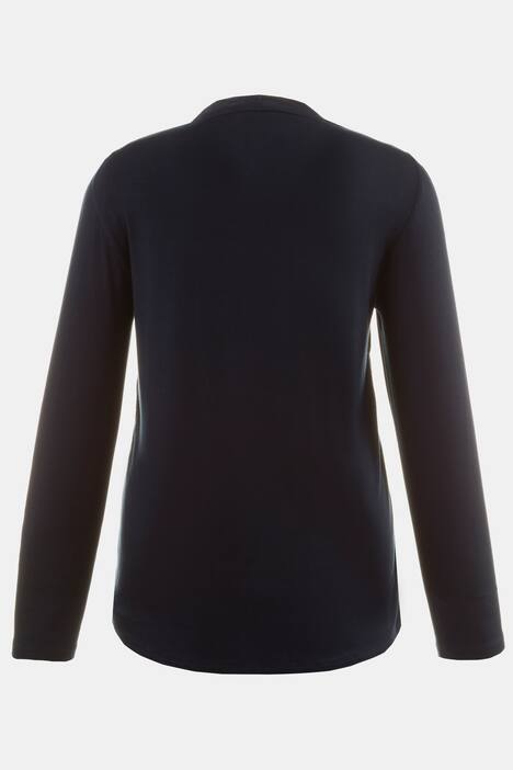 2 in 1 Handkerchief Front Woven Long Sleeve Top