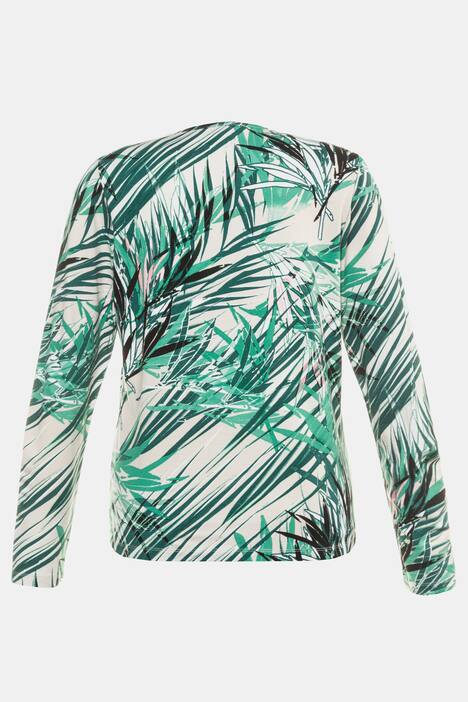 Shirt, Palmenmotiv, Rundhalsausschnit, Elasthan