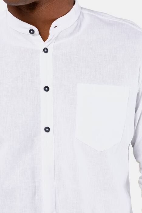 Long Sleeve Linen Cotton Blend Modern Fit Shirt