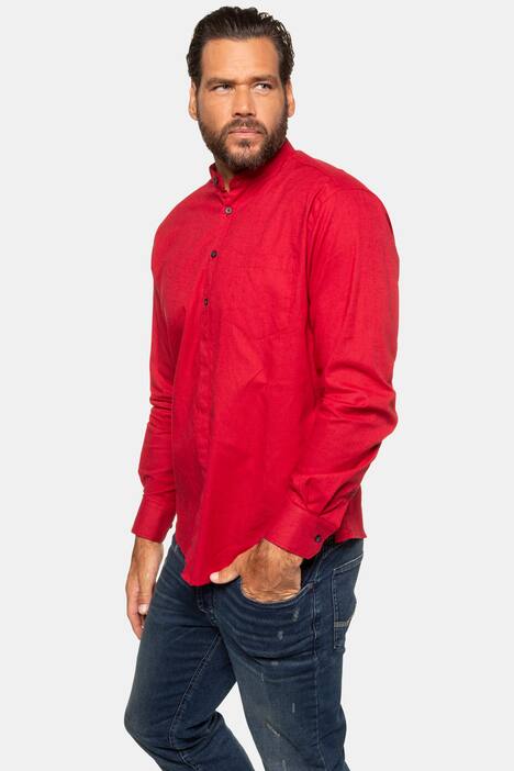 Long Sleeve Linen Cotton Blend Modern Fit Shirt