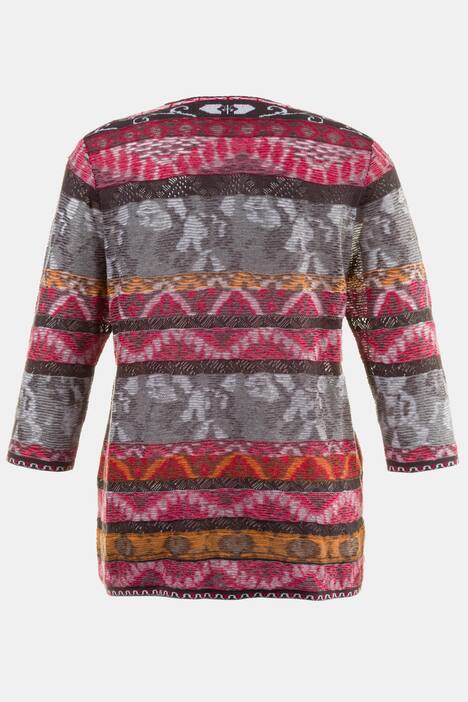 Jacquard Design Colorful V-Neck Sweater