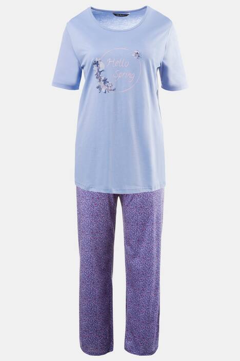 Hello Spring Round Neck Cotton Knit Pajama Set