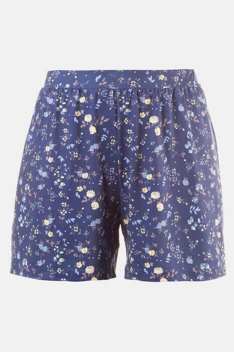 Shorty - Hose + Top, Blütenmuster, Spitzenkante