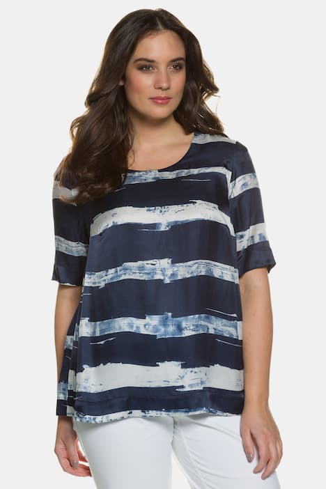 Brush Stripe Silk Blend Blouse