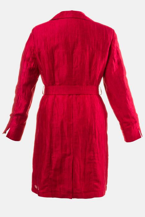Crinkle Linen Blend Trench Coat