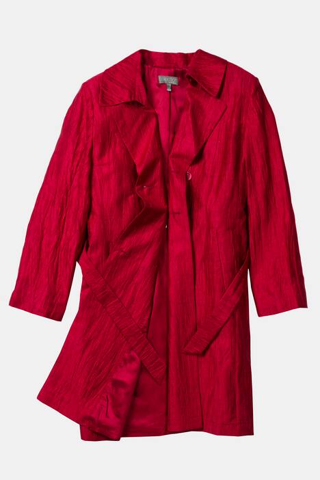 Crinkle Linen Blend Trench Coat