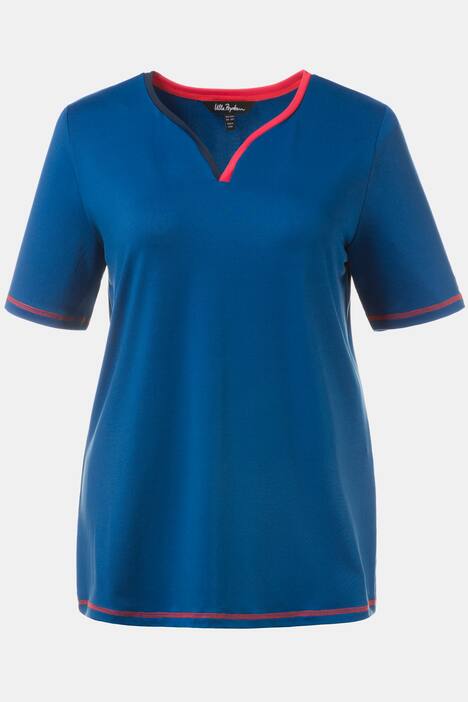 Quick Dry Notch Neck Short Sleeve Slim Fit Top