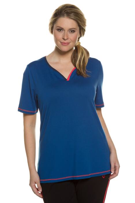 Quick Dry Notch Neck Short Sleeve Slim Fit Top