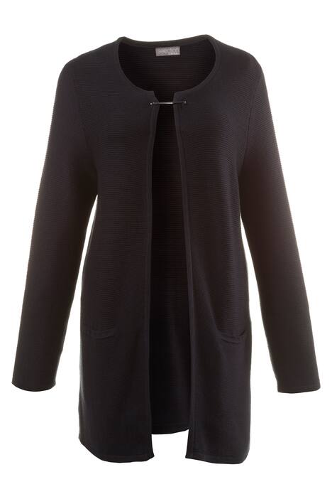 Pin Closure Open Front Long Sleeve Cardigan Sweater