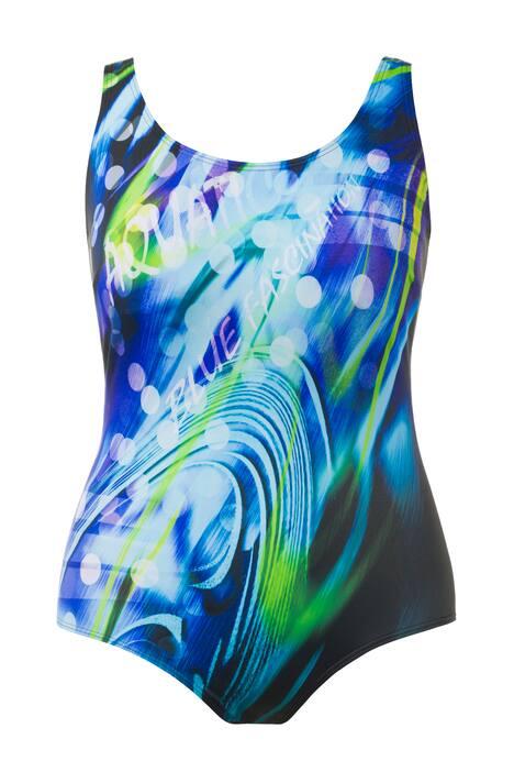 Ocean Wave Front Print Lined Swimsuit