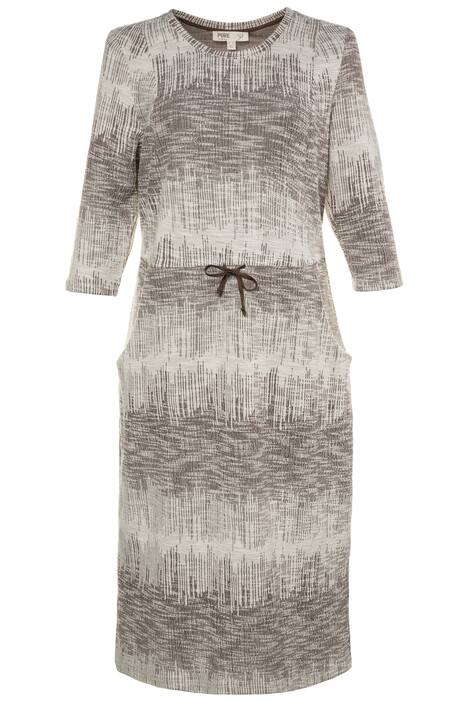 Jacquard-Kleid, Webstreifen, Taillen-Tunnelzug, Biobaumwolle
