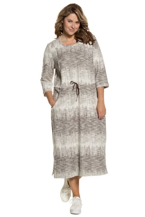 Jacquard-Kleid, Webstreifen, Taillen-Tunnelzug, Biobaumwolle