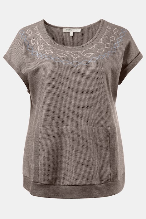 Eco Cotton Embroidered Cap Dolman Sleeve Sweatshirt