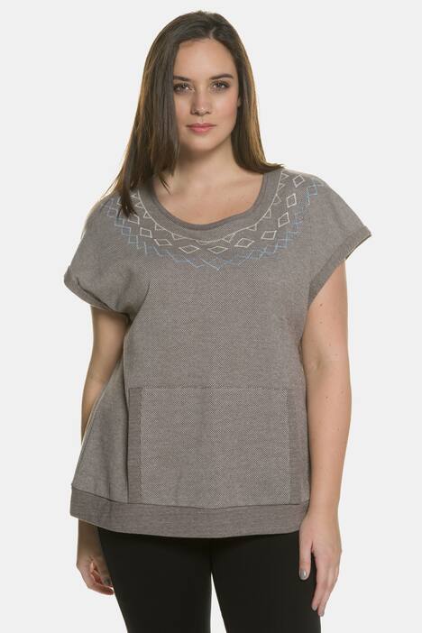 Eco Cotton Embroidered Cap Dolman Sleeve Sweatshirt