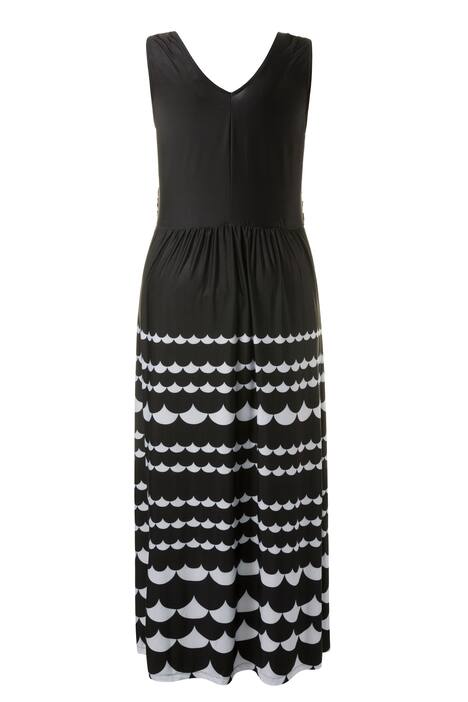 Wave Border Print Maxi Dress