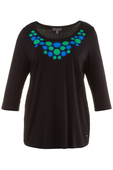 Applique Circle Embroidery Classic Fit Knit Top