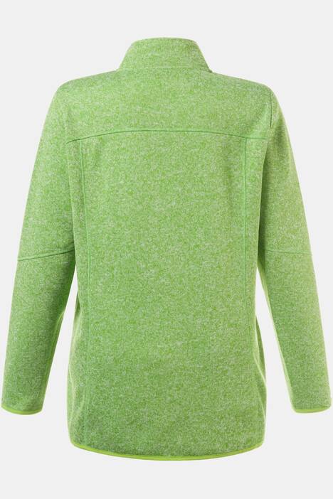 Sweater Knit Stand-up Collar Zip Front Fleece Jacket