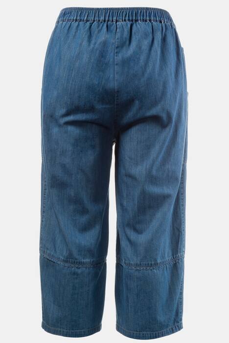 Hose, wadenlang, O-Form, Gummibund, Bio-Denim