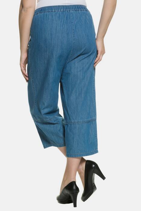 Hose, wadenlang, O-Form, Gummibund, Bio-Denim