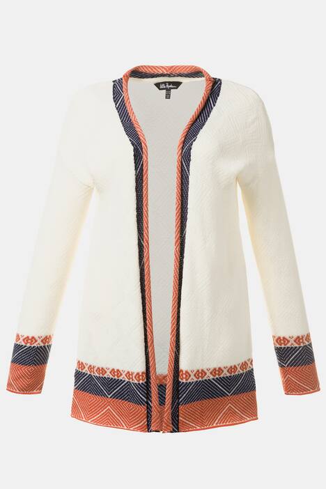 Cardigan, Muster-Borten, offene Form, sehr weich