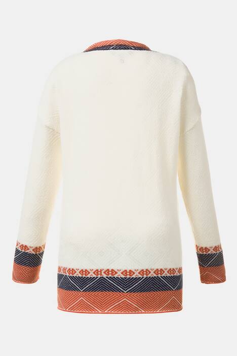 Cardigan, Muster-Borten, offene Form, sehr weich