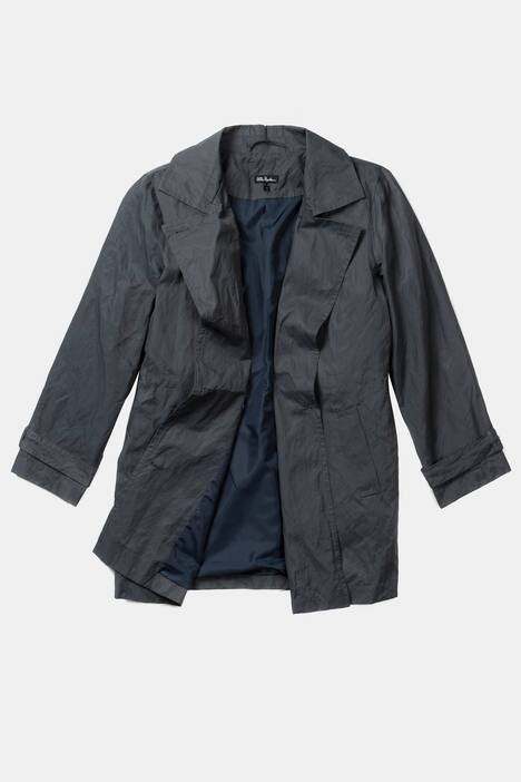 Trendy Crinkle Double Breasted Trench Coat