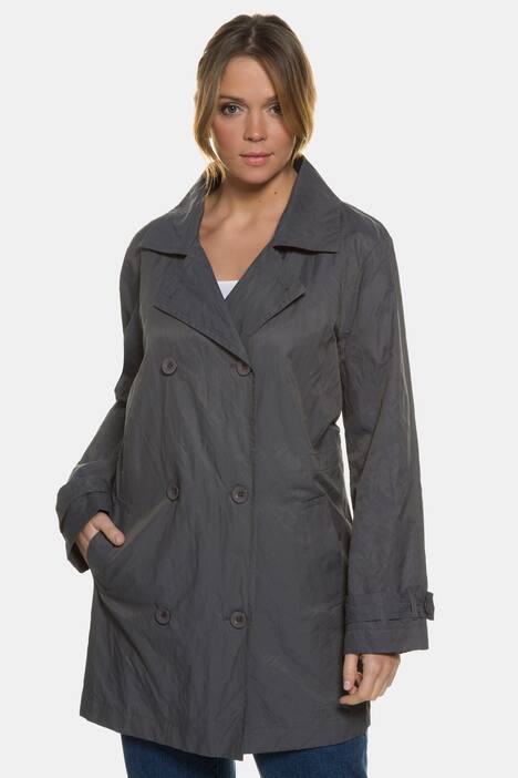Trendy Crinkle Double Breasted Trench Coat
