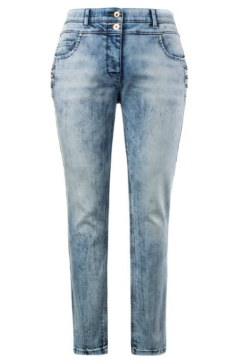 Curvy-Jeans, Used-Optik, Zierknöpfe, Komfortbund