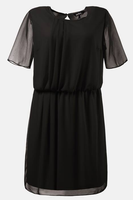 Kleid, drapiertes Chiffon, elastische Taillen-Quernaht