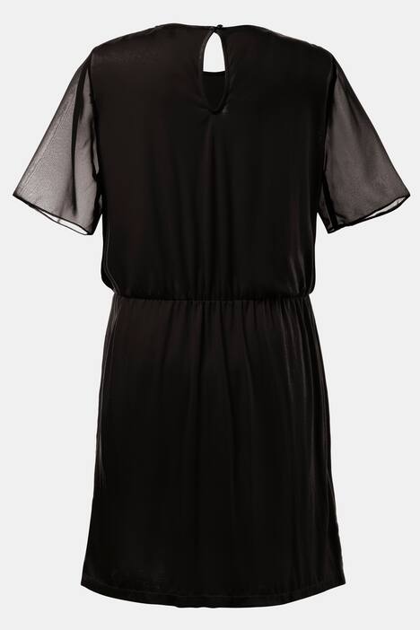 Kleid, drapiertes Chiffon, elastische Taillen-Quernaht