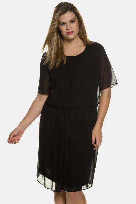 Kleid, drapiertes Chiffon, elastische Taillen-Quernaht
