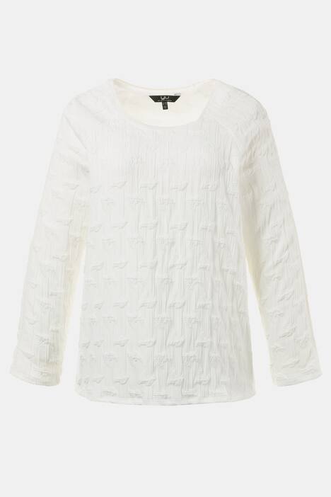 Bluse, 3D-Struktur, Raglanform, Stretchkomfort