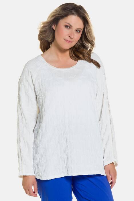 Bluse, 3D-Struktur, Raglanform, Stretchkomfort
