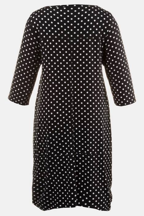 Kleid, Zipfelsaum, A-Linie, Tupfenmuster