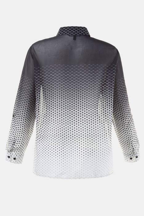 Hemdbluse, Musterverlauf, leicht transparent, bügelfrei