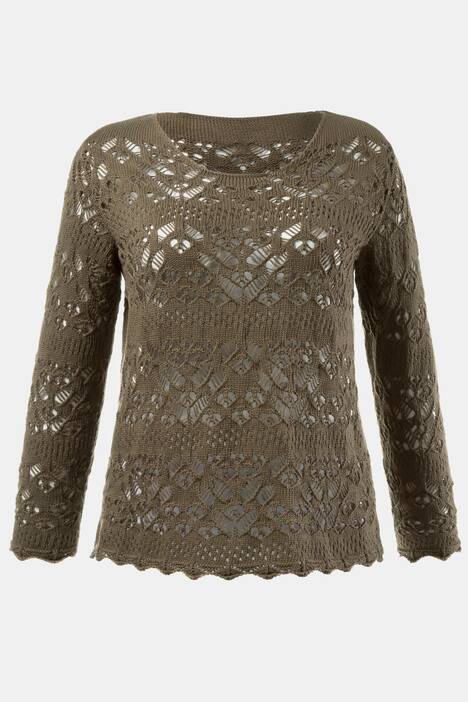Pullover, Ajourmuster, leicht transparent