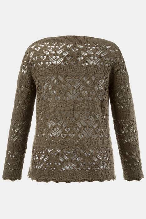 Pullover, Ajourmuster, leicht transparent