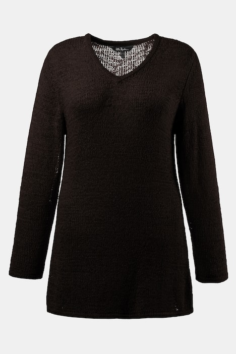 Chunky Knit V-Neck Long Sleeve Sweater