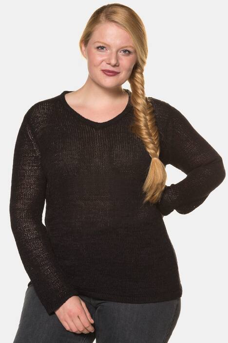 Chunky Knit V-Neck Long Sleeve Sweater