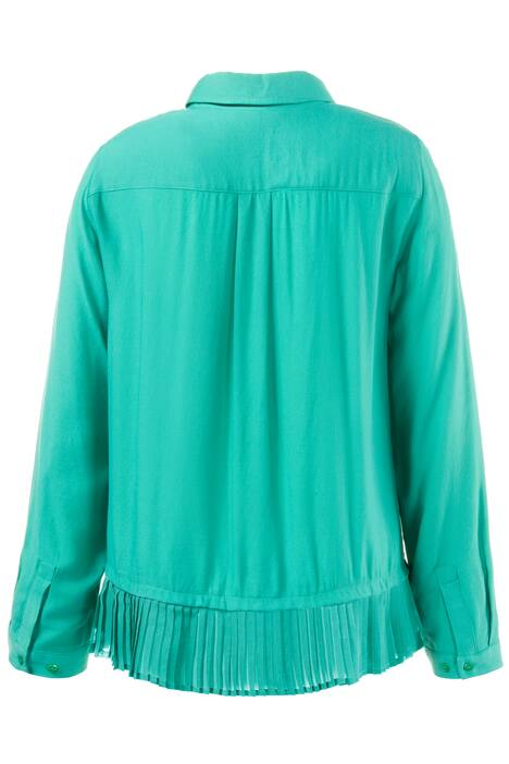 Bluse, Plisseekante, verdeckte Knopfleiste, sehr weich