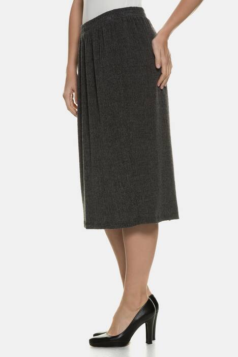 Crinkle All Elastic Waist Straight Knit Skirt