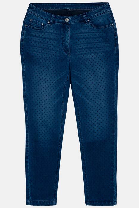 Skinny Fit Dot Print 5 Pocket Stretch Jeans