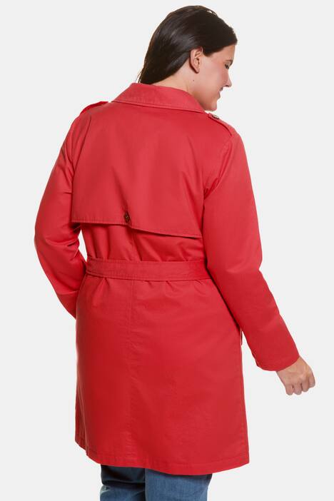 Trenchcoat, doppelreihig, Bindegürtel, Futter mit Melonenmuster