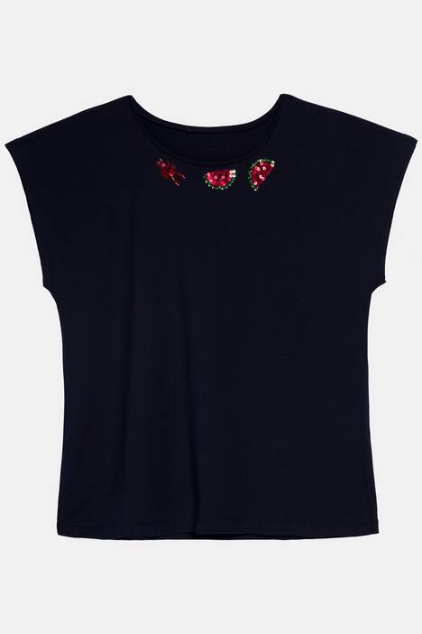 Sequin Applique Oversized Fit Knit Top