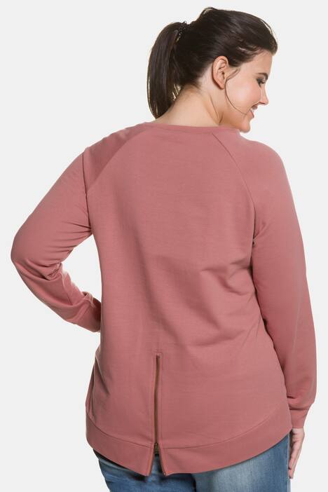 Sweatshirt, Motiv 'Chill', Reißverschluss hinten, Raglanärmel
